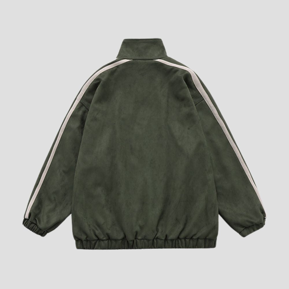 Back view of the loose warm cotton jacket, featuring a comfortable design suitable for all-day wear