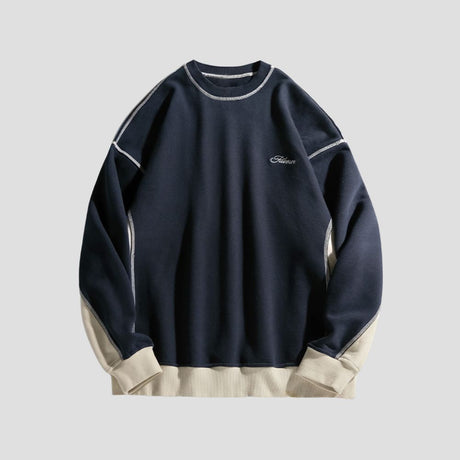Front view of the Loose Color Block Sweatshirt showcasing its vibrant design.