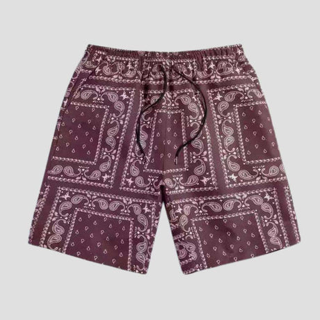 Loose-fit unisex shorts with hip-hop influence and artistic print