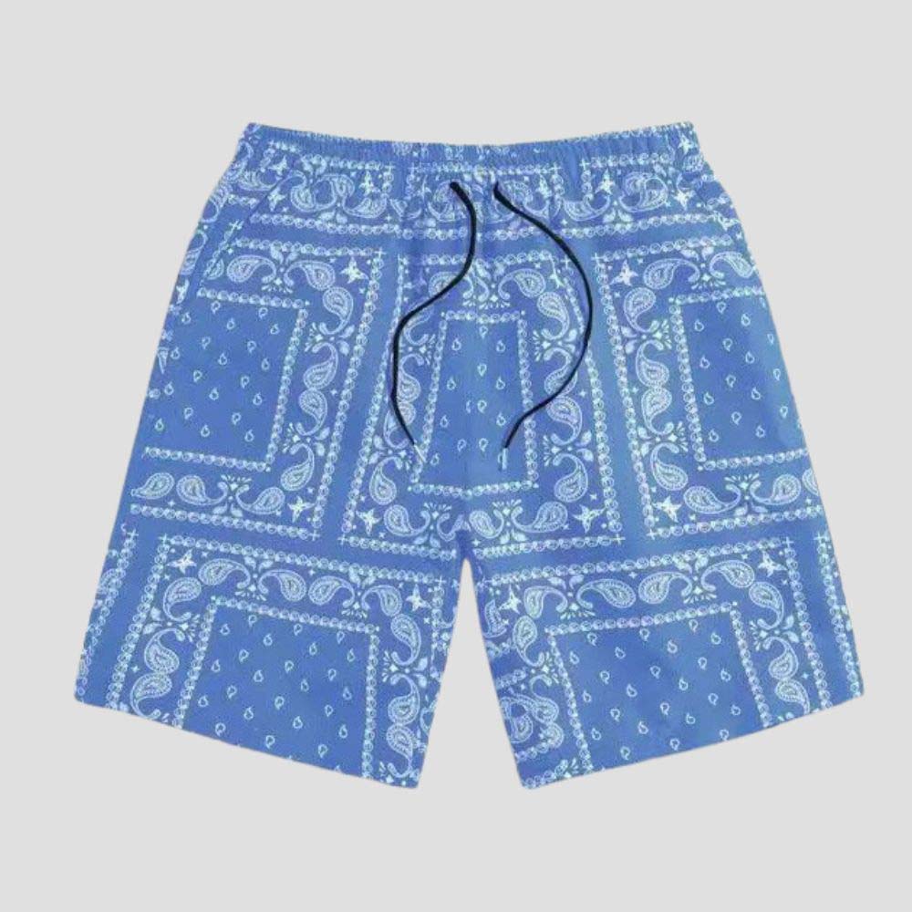 Unisex loose-fit shorts featuring classical art print