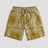 Street-style hip-hop shorts with classic art print