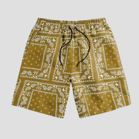 Street-style hip-hop shorts with classic art print