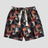 Street fashion patchwork graffiti shorts.
