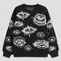 Personality Eye Jacquard Crewneck Loose Knit Sweater