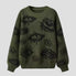 Personality Eye Jacquard Crewneck Loose Knit Sweater