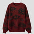 Personality Eye Jacquard Crewneck Loose Knit Sweater