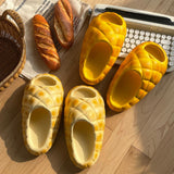 Pineapple Platform Flip-Flops with cushioned footbed and adjustable strap