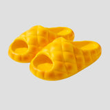 Front view of Pineapple Platform Flip-Flops with vibrant pineapple design