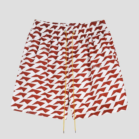 Unisex loose-fit shorts featuring geometric pattern print