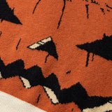 Close-up of the stitching on Pumpkin Face Crew Neck Sweater