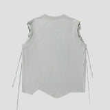 Punk Lace-Up Sleeveless T-shirt