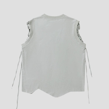 Punk Lace-Up Sleeveless T-shirt