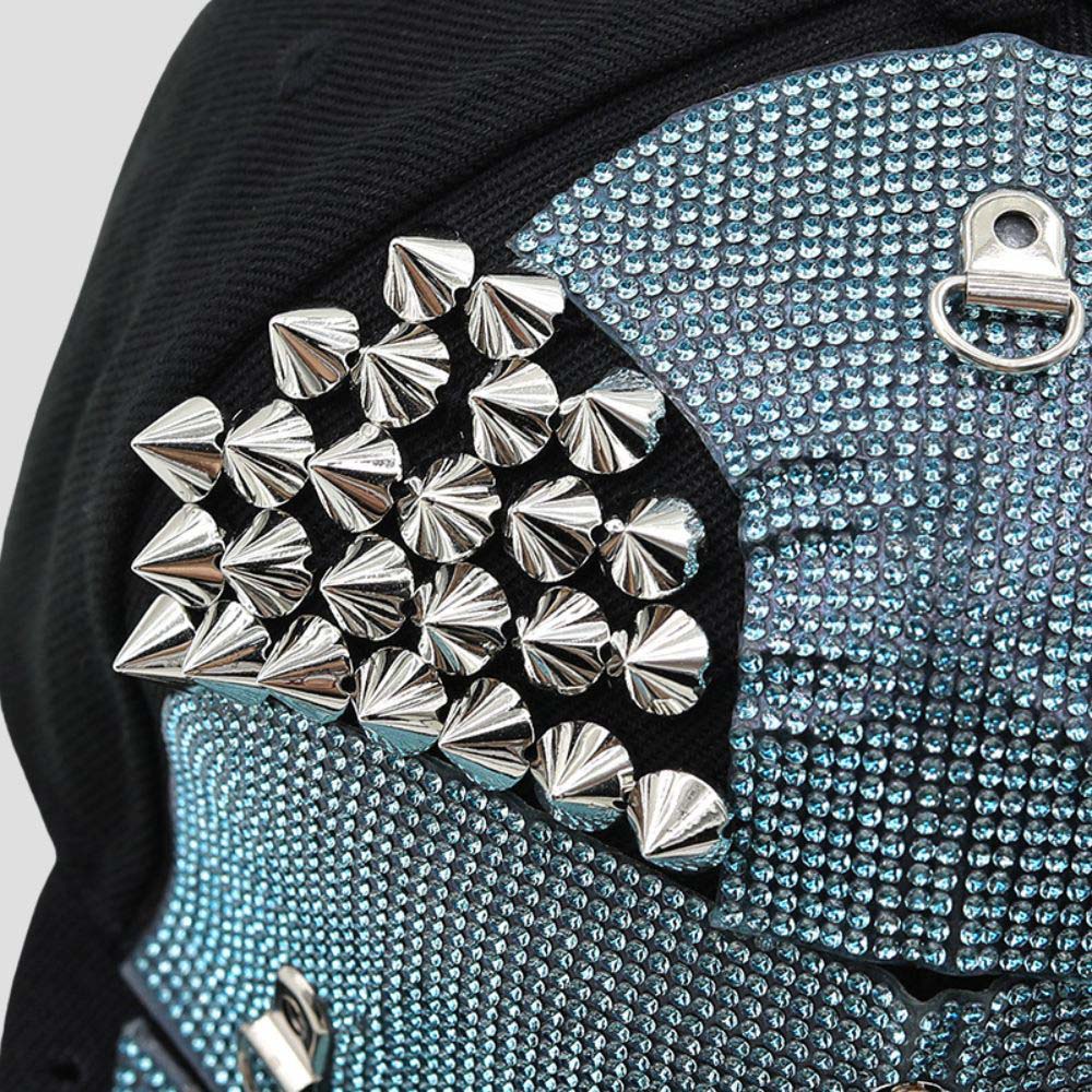 Trendy Punk Baseball Cap with Diamond Embellishments