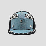 Fashionable Punk Cap with Diamond Studs