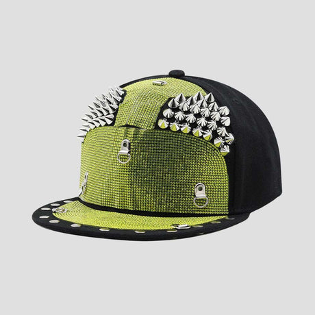 Adjustable Punk Baseball Cap with Stud Embellishments