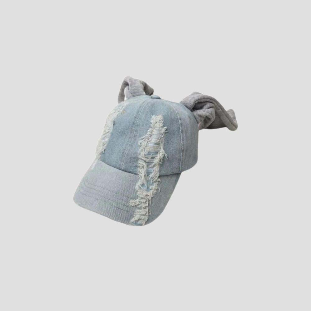 Street fashion cap featuring unique rabbit ear decor