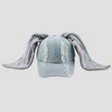 Unisex hip-hop style baseball cap with rabbit ear decoration