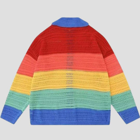 Street fashion shirt with rainbow colors and loose fit
