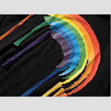 Breathable and skin-friendly casual tee with rainbow fringe