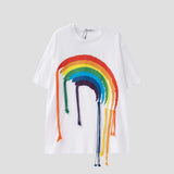 Street fashion tee with colorful fringe details