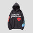 Red Heart Graffiti Cotton Hoodie