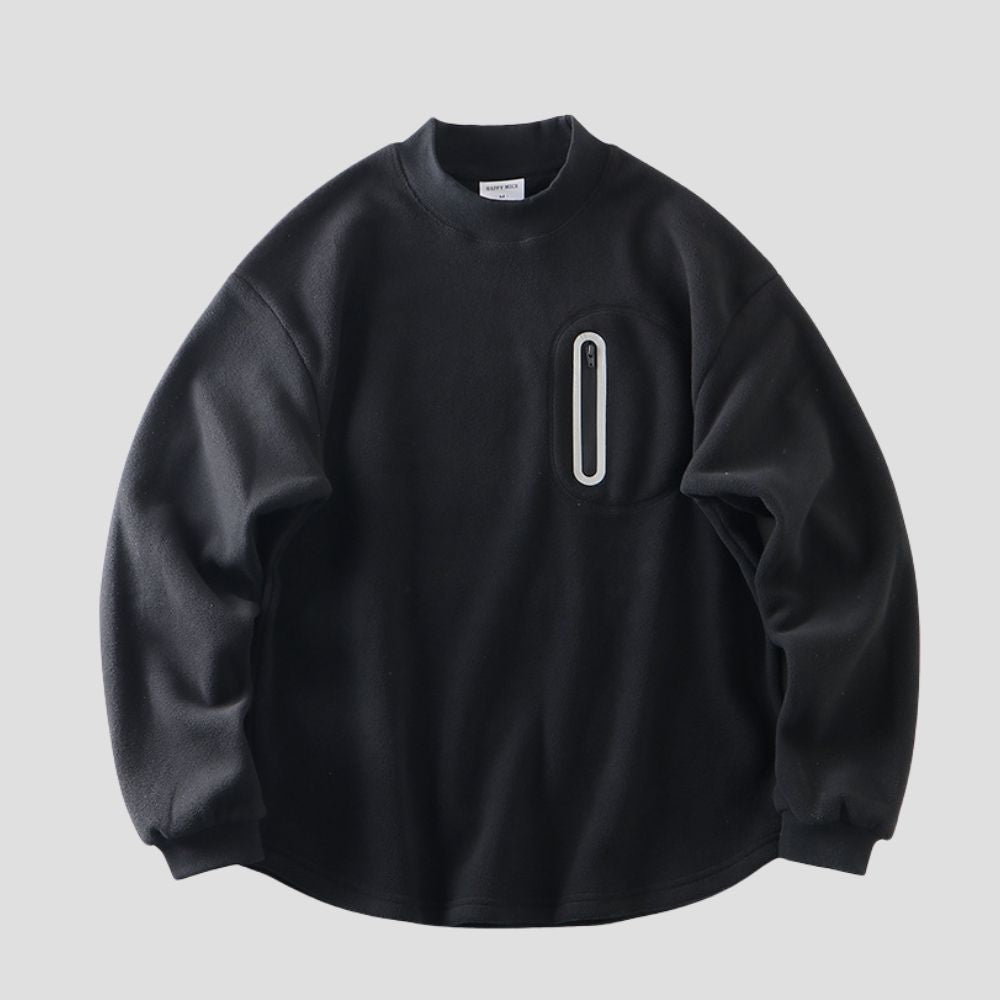 High-quality sweatshirt with a sleek, reflective print.
