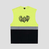 Reflective Patchwork Hip-Hop Tee with Street Style