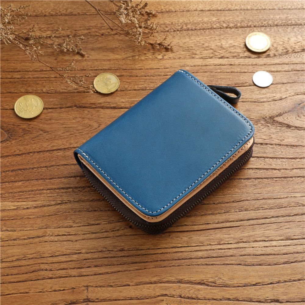 Retro Cowhide Zipper Wallet