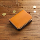 Retro Cowhide Zipper Wallet