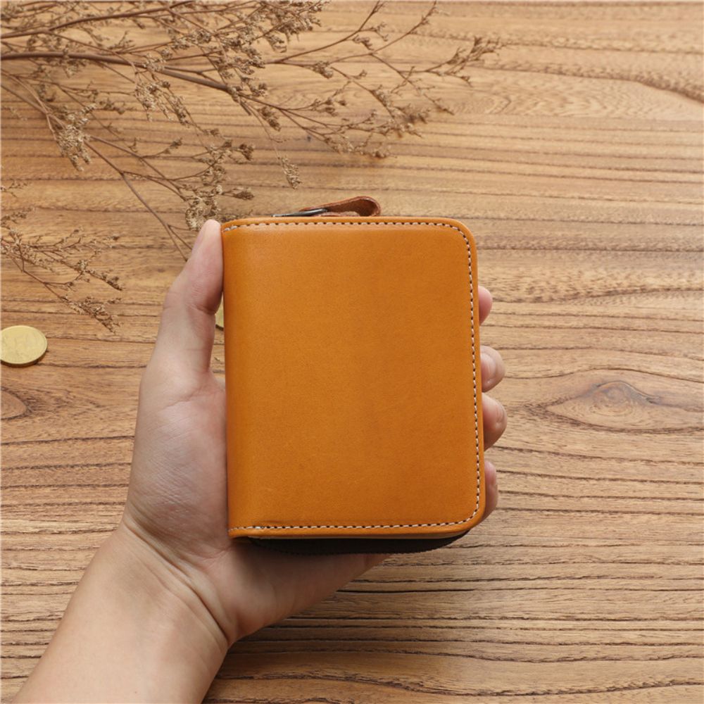 Retro Cowhide Zipper Wallet