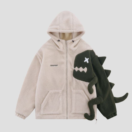 Retro Dino Fleece Hoodie