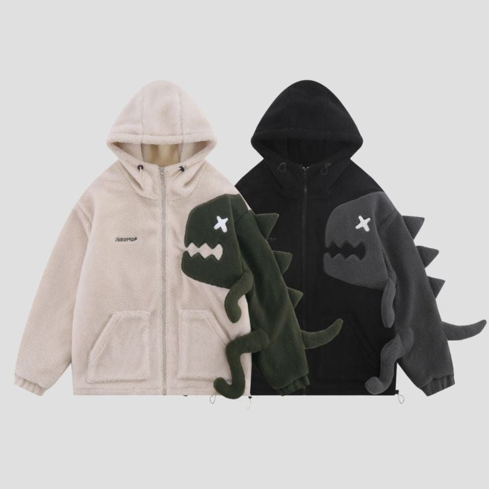 Retro Dino Fleece Hoodie