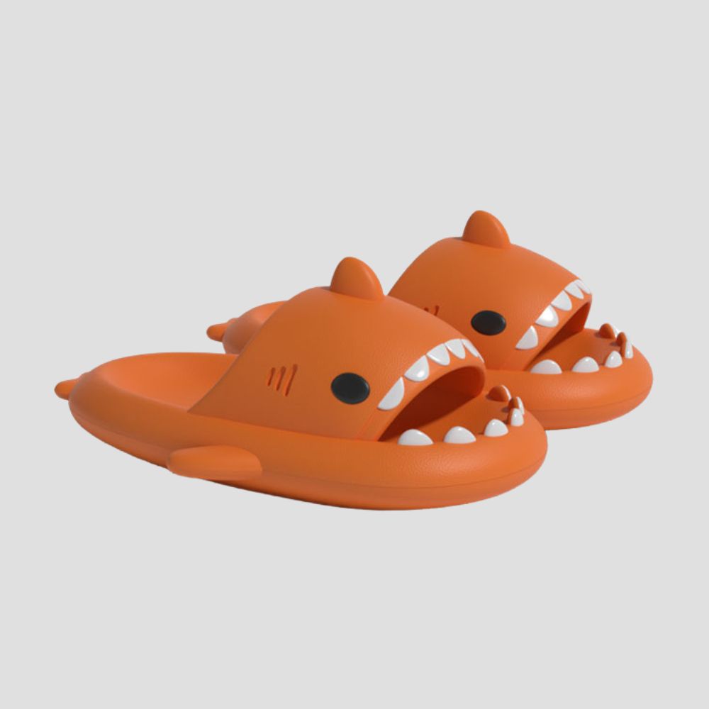 Street style shark head decoration slippers made from EVA.