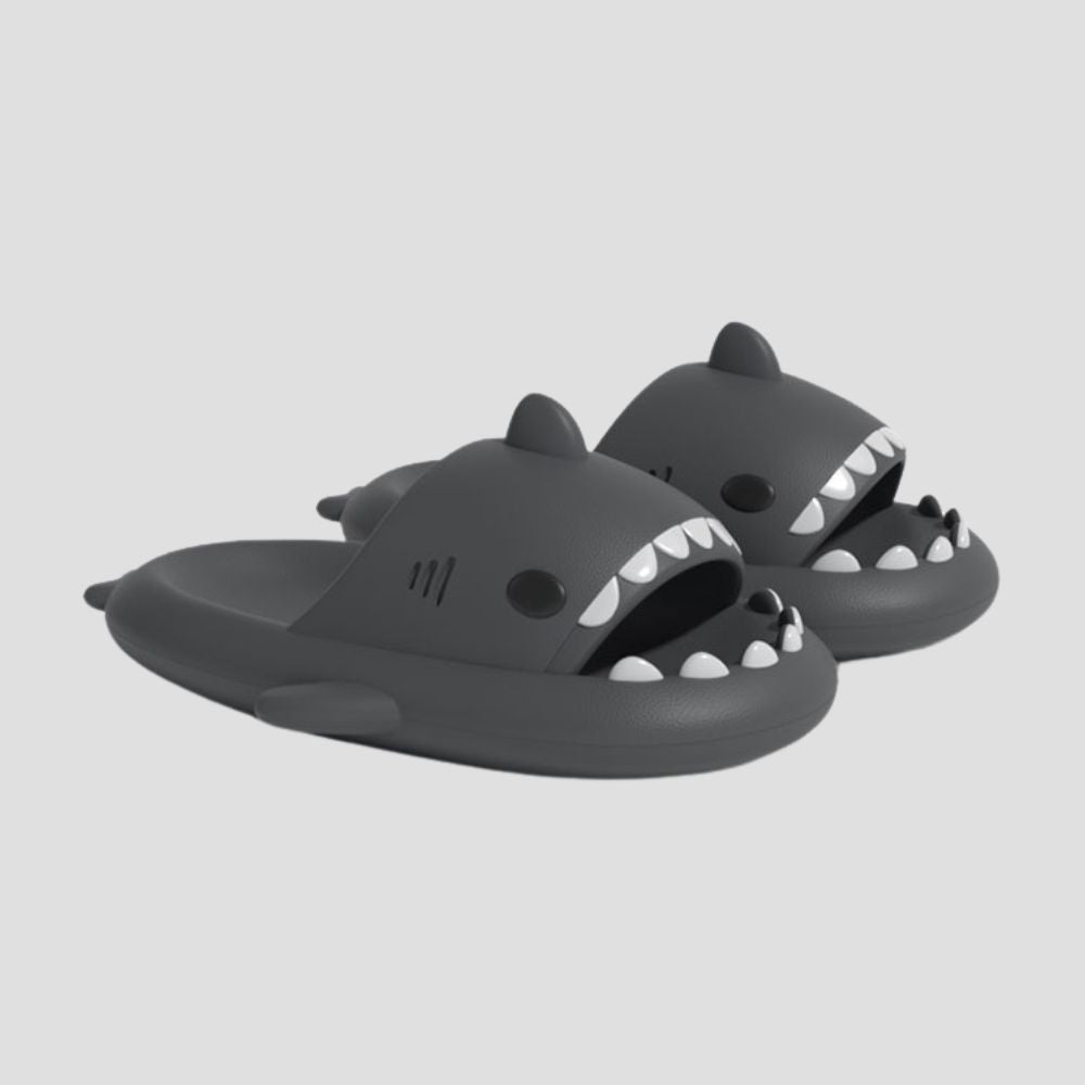 Lightweight, ergonomically designed shark slippers.