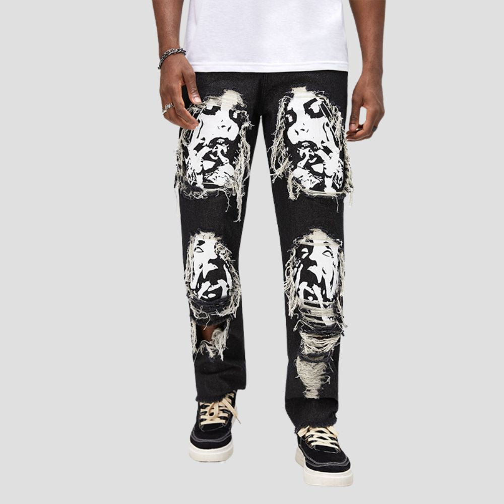 Skull Print Jeans