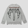 Front view of Skull Print Sweater showcasing the bold skull graphic