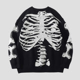 Skull Crew Neck Long Sleeve Sweater
