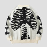 Skull Crew Neck Long Sleeve Sweater