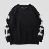 Skull Crew Neck Long Sleeve Sweater