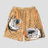 Street-style hip-hop shorts with skull cactus graffiti print