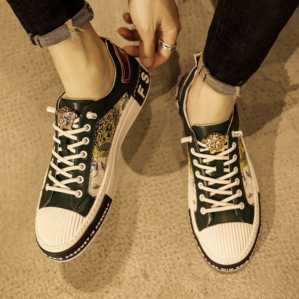 Patterned Low-Top Sneakers