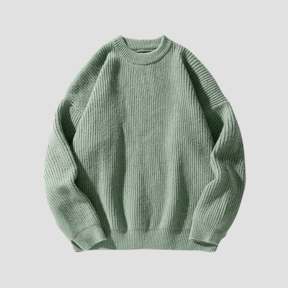 Solid Color Knit Sweater Front View