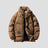Solid Color Stand Collar Cotton Jacket Front View, showcasing a stylish and comfortable design