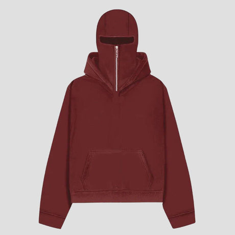 Solid Color Double Hood Hoodie