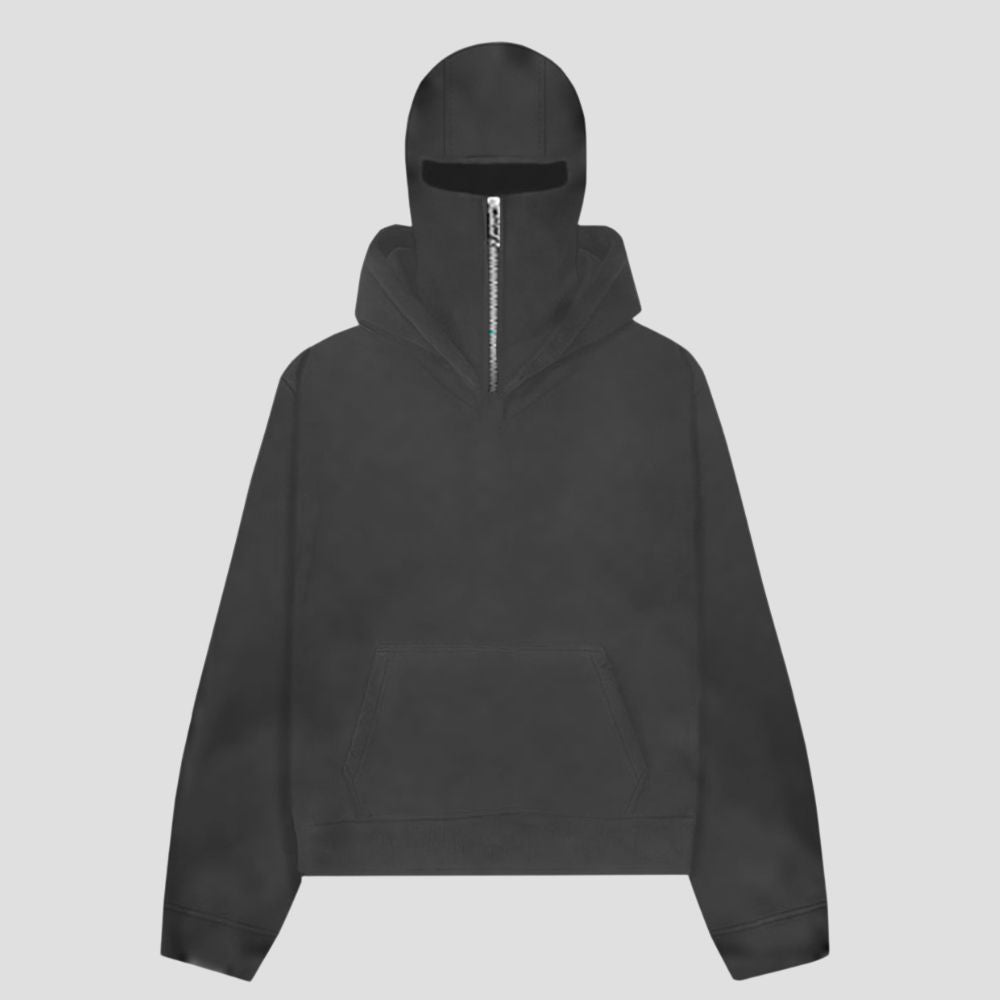 Solid Color Double Hood Hoodie