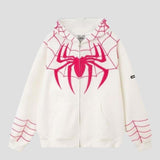 Plus size fit street fashion hoodie in black with Spider-Man graffiti