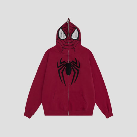  Front view of the Spider Hoodie showcasing the unique design.