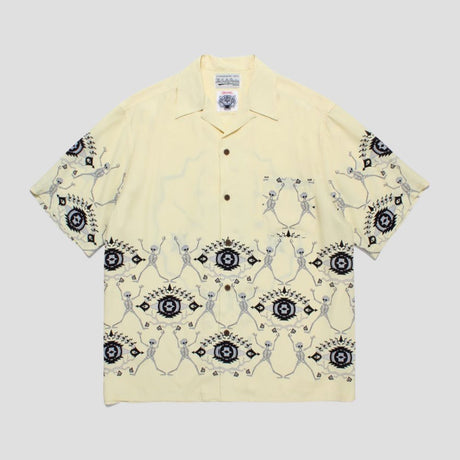 Unisex Hawaiian shirt with spider embroidery, cooling fabric, and eco-friendly materials.