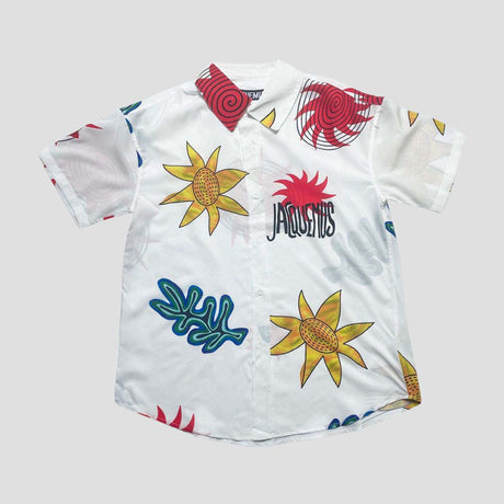 Cooling fabric marine print shirt.