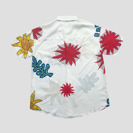 Ocean-themed casual Cuban collar shirt.